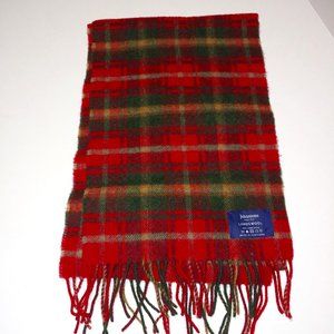 Johnstons 100% Lambswool Plaid Scarf One Size Red Green